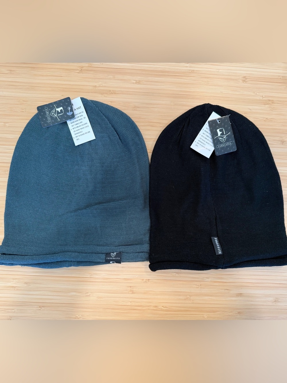Forbusite Slouchy Knit Beanie NWT Black Blue Lot 2 Hip Hop Cap Hat Outdoors